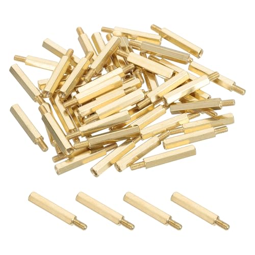 PATIKIL 50 Pcs Male to Female Thread Spacer Screws M3 x 22mm + 6mm Brass Hex Standoff PCB Motherboard Spacer Screw Nut for Drone Quadcopter Computer Electronic Projects Circuit Board - size: M3 x 22mm + 6mm