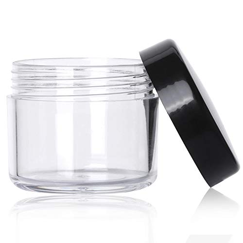100 Count Refillable Cosmetic Containers with Lids 20 Grams Black Makeup Sample Jars for Beauty Products - Black - color: Black, size: 20g (100 Count)