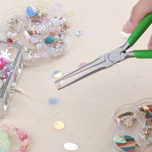 SPEEDWOX Needle Nose Pliers for Jewelry Making Smooth Jaws Long Nose 5 Inches Mini Thin Needle Plirer Extra Long Plier Fine Chain Nose Plier Professional Tool Beading Hobby Craft Supplies - style: Smooth Jaw Tapered Nose Pliers