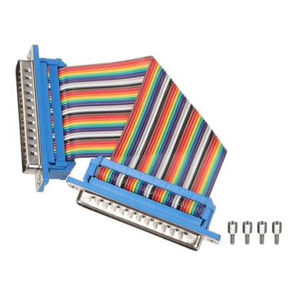 MECCANIXITY IDC Rainbow Wire Flat Ribbon Cable DB37 Male to DB37 Female 3.9 Inch Length 2.54mm Pitch Breadboard Jumper Wires for Electronic Projects - size: 3.9 Inch, style: DB37 Male to DB37 Female