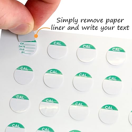 SmartSign Calibration Labels | Pack of 200, 0.75" x 0.75", Write-On Vinyl Stickers, Made in USA - color: Green on White Write-on Labels