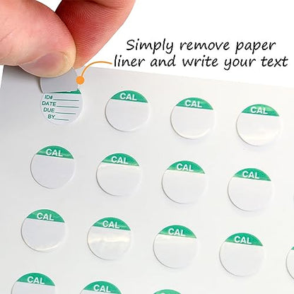 SmartSign Calibration Labels | Pack of 200, 0.75" x 0.75", Write-On Vinyl Stickers, Made in USA - color: Green on White Write-on Labels