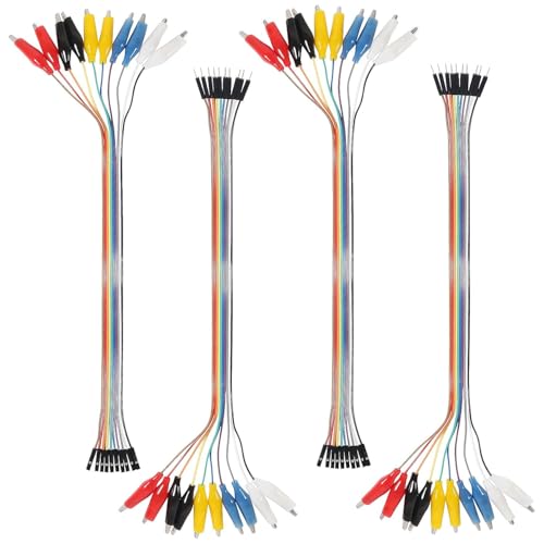 40PCS Electrical Alligator Clip to Jump Wire Alligator Clip to Jump Wire Test Leads Jumper Wire Breadboard Alligator Clip Jumpers for Arduino Power Supply 2x20pcs(20cm/7.87in) - color: 20cm/7.87inch