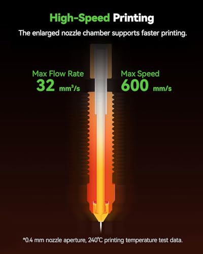 Creality 2025 K1 SE/K1C/K1 Max/K1 Upgrade Ceramic Heating Block Kit, New Version Terminal with Buckle, K1 Series 600mm/s High-Speed Printing Hot End, Extruder Hotend for 3D Printer K1 Series - style: For 2025 K1Max/K1C/K1SE/K1