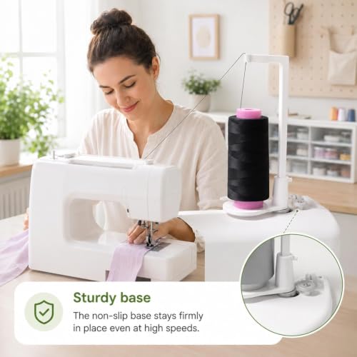 Large Capacity Thread Spool Stand, Thread Stand Spool Holder (White)