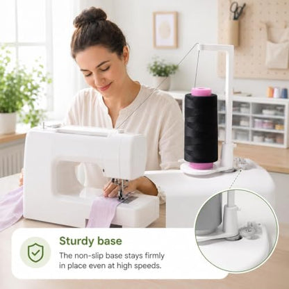 Large Capacity Thread Spool Stand, Thread Stand Spool Holder (White)