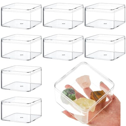 8 Pcs Clear Acrylic Box with Lid, 3.94 x 3.94 x 2.36 Inch, Classic Style - size: 3.94 x 3.94 x 2.36 Inch, style: Classic style