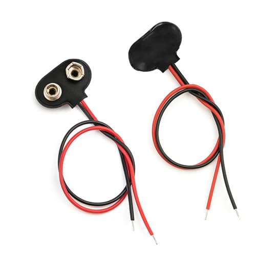 California JOS 9V Battery Clip Connector, T-Type 9V Battery Holder for Student Experiments, DIY Projects, and Electronic Equipment (2 PCS)
