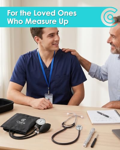 Blood Pressure Cuff Manual with Stethoscope & Penlight for Nurses - color: Black, style: With Basic Stethoscope & Penlight