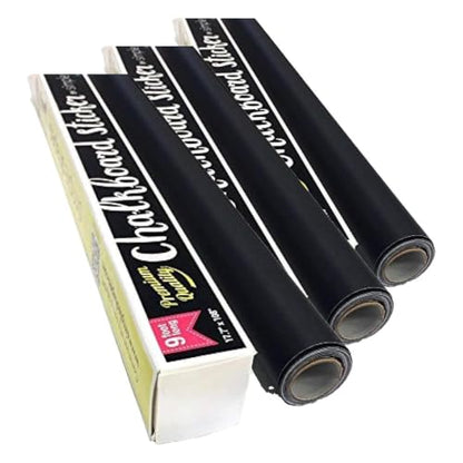 Extra Large Chalkboard Peel and Stick Paper 9 Feet roll (108 inches) + (5) Color Chalk Included - by Simple Shapes (Pack of 3) - size: 108 inches x 17.7 inches (Pack of 3)
