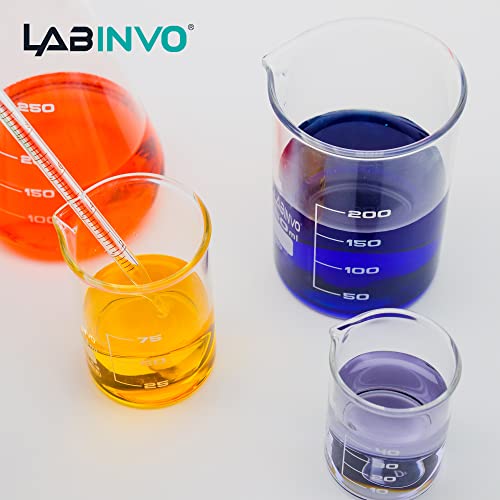 Low Form Graduated Glass Beaker, 12pcs of Vol.100ml, 3.3 Borosilicate Glass Beaker Set, IN-BKL100 - style: 12 PCS of 100 mL