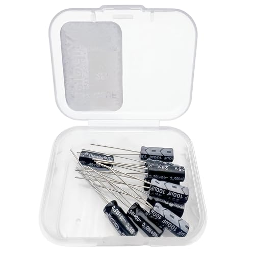 Electrolytic Capacitor YYipdian 100uF 25V 5x11mm High Temperature Resilience Aluminum Capacitors (Pack of 10) - size: 100uF 25V 5x11mm 10PCS