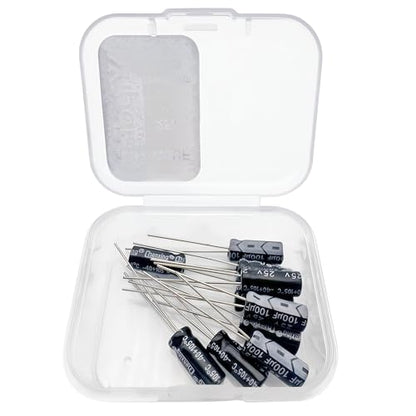 Electrolytic Capacitor YYipdian 100uF 25V 5x11mm High Temperature Resilience Aluminum Capacitors (Pack of 10) - size: 100uF 25V 5x11mm 10PCS