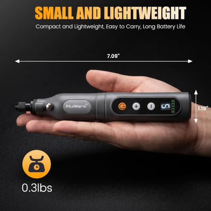 MulWark 113Pcs Rotary Tool Kit 5 Speed LED Display 4V Cordless Rotary Tool
