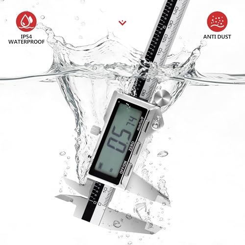 Rechargeable Caliper 12 inch with Large LCD Display - size: 0-12"