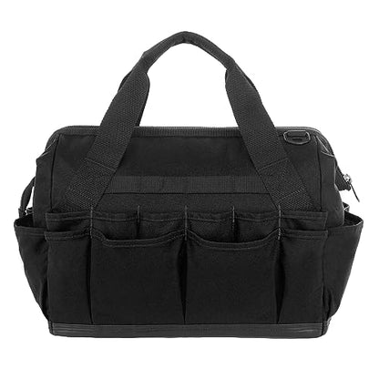 WOLVERINE Tool Bag |Tote | Utility Roll | Durable Nailhead Nylon, Adjustable Straps, and Versatile Pockets - color: Black, style: 16 Inch 34 Pocket Bag