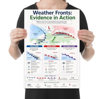Weather Fronts Educational Poster - Classroom Reference - 13x19