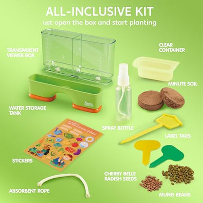 JOVA Klever Kits 2-in-1 Root Viewer & Planting Science Kit for Kids – STEM Learning Gifts for Kids Aged 6+, Soil & Hydro Observation Kit Birthday Toys Gifts for Boys and Girls
