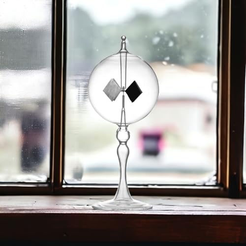 Large Transparent Solar Power Crookes Radiometer Sun Light Energy Spinning Vanes Windmill Gift Home - color: Transparent
