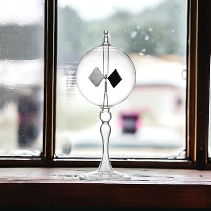 Large Transparent Solar Power Crookes Radiometer Sun Light Energy Spinning Vanes Windmill Gift Home - color: Transparent