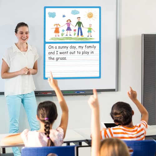 Jumbo Magnetic Draw & Write Paper 21.5x17in Dry Erase Handwriting Lined Paper for Classroom Whiteboard Accessories Writing Chart Page Giant Magnet Notebook Poster Graduation Supplies Teacher Must Have - style: Draw & Write