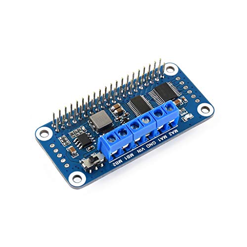 Motor Driver HAT for Raspberry Pi Onboard PCA9685 TB6612FNG Drive Two DC Motors I2C Interface 5V 3A Can be Stackable up to 32 This Modules
