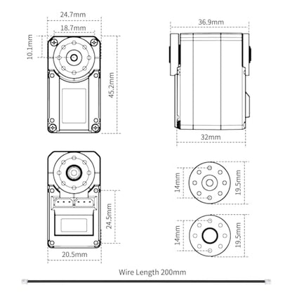 LX-16A Serial Bus Servo with Bracket, Dual Bearing Full Metal Gear Steering Servo with Debug System for RC Robot DIY, High Torque Servo 17KG.CM 6V - 19.5KG.CM 7.4V, Control Angle 240°
