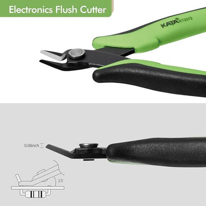 KATA Mini Flush Cutters, 5 Inch Precision Wire Cutter Plier for Electronics - color: 1 Pack 5" Green