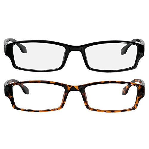 TruVision Readers OTC Reading Glasses for Men and Women, 9501HP - 2 Pack - color: 01hp-2-1 Black 1 Tort