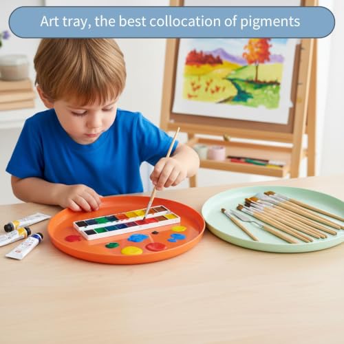 Art Trays 6 Pack, Plastic Craft Trays Stackable, Shallow Plastic Tray Set for Sensory Play, Playdough Tray, Sand Tray, Activity Trays for Classroom, Painting, Organizing Supply