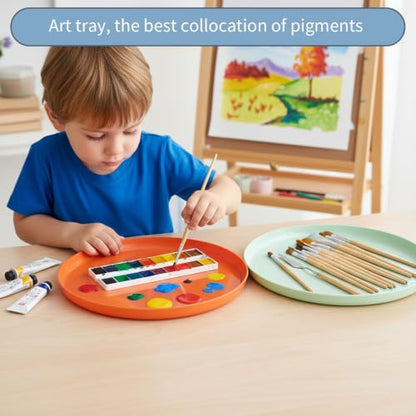Art Trays 6 Pack, Plastic Craft Trays Stackable, Shallow Plastic Tray Set for Sensory Play, Playdough Tray, Sand Tray, Activity Trays for Classroom, Painting, Organizing Supply