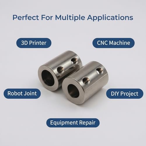 8mm to 10mm Stainless Steel Shaft Coupler, 2Pcs - size: 8-10mm