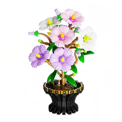 Botanicals Hibiscus Artificial Flowers Building Set - color: Pastel Purple