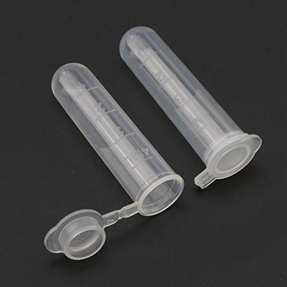 50pcs 5ml Plastic Test Tubes with Scale & Round Bottomed