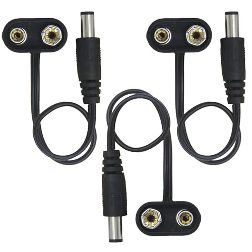 9 V Pedal Battery Clip 3 Pack 5521 Converter Center Negative