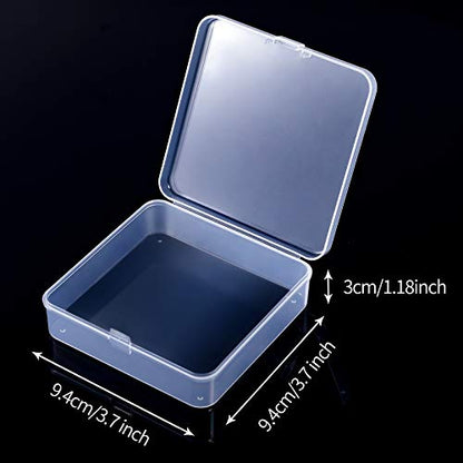 Jetec 18 Pieces Small Clear Plastic Storage Box, 3.7 x 3.7 x 1.2 Inch - size: 3.7 x 3.7 x 1.2 Inch