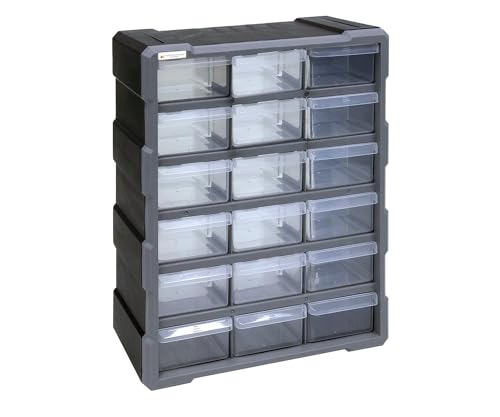 Quantum Storage Systems PDC-18BK 18 Drawers Cabinet Part Organizer 19" H x 15" W x 7" D - style: 18 Drawers