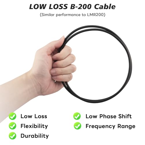 32.8Ft LMR200 Equivalent SMA Coaxial Cable SMA Male to Female Low Loss Coax Cable for 5G/6G LTE, WiFi 6E, GPS, Ham Radio, ADS-B, RF Antenna - Better Than RG58, 50 Ohm High Flexibility - size: 32.8ft