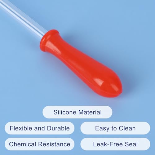 Labasics Dropper Silicone Cap, Glassware Accessory for Sealing Glass Pipettes During Experiments, for Laboratory Use Only (Pack of 10), Red
