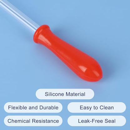 Labasics Dropper Silicone Cap, Glassware Accessory for Sealing Glass Pipettes During Experiments, for Laboratory Use Only (Pack of 10), Red