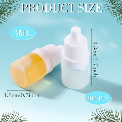 TrelaCo 300 Pcs 3ml Plastic Dropper Bottles Bulk, Clear - color: White, size: 3ml
