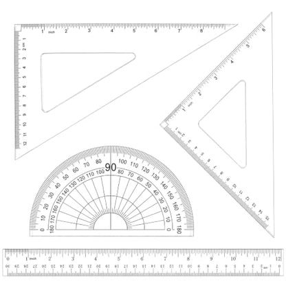 Coopay 4 Pcs Triangle Ruler Set, Acrylic Drafting Tool, Clear - color: Clear, size: 12 Inch