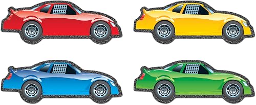 Carson Dellosa 48-Piece Colorful Race Car Bulletin Board Cutouts, Race Car Cutouts for Bulletin Board, Party, and Classroom Décor, Car Cutouts for Classroom Décor and Car Bulletin Board Decorations - size: Regular, style: Race Cars