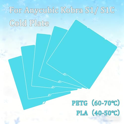 Cool Plate for Anycubic Kobra S1 Combo, 264mm x 276mm Double Side Textured Cold Build Plate for 3D Printer, Light Blue, PLA and PETG Compatible - size: Kobra S1C-264mm x 276mm