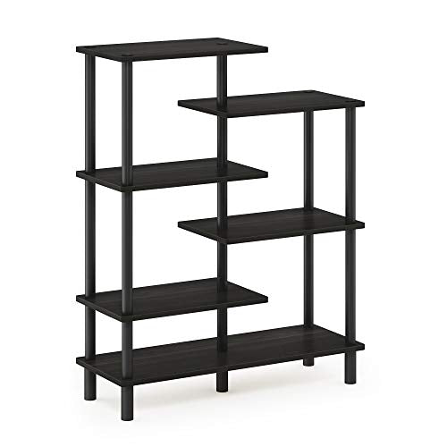 Furinno Turn-N-Tube 6-Tier Accent Display Rack, Espresso/Black - color: Espresso/Black, style: 6-Tiers, Side Ladder