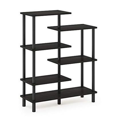 Furinno Turn-N-Tube 6-Tier Accent Display Rack, Espresso/Black - color: Espresso/Black, style: 6-Tiers, Side Ladder