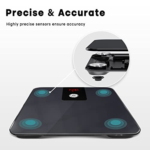 GE Bathroom Scale for Body Weight, Digital Smart Accurate 400 lb Weighing - color: Black, size: 11" x 11"