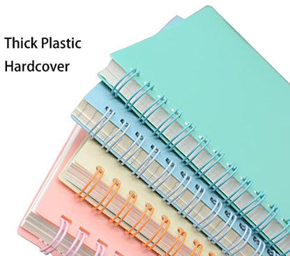 Yansanido Spiral Notebook, 6 Pcs A5 Thick Plastic Hardcover 8mm Ruled 6 Color 80 Sheets -160 Pages Journals for Study and Notes (6 colors, A5 5.7" x 8.3"-Ruled)