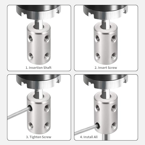 2PCS 6.35mm to 12mm Bore Rigid Coupling, L22 x D18 Set Screw Shaft Coupler Motor Connector 45# Steel for 3D Printers, Motor Accessories, RC Boat Car Airplane - size: RC-18x22-6.35x12