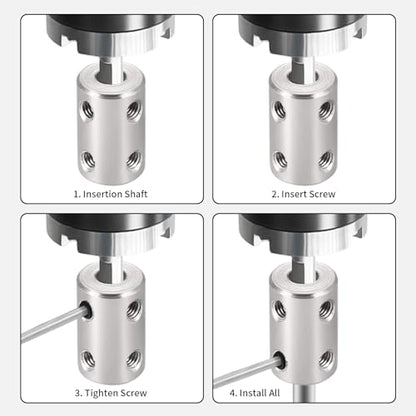2PCS 6.35mm to 12mm Bore Rigid Coupling, L22 x D18 Set Screw Shaft Coupler Motor Connector 45# Steel for 3D Printers, Motor Accessories, RC Boat Car Airplane - size: RC-18x22-6.35x12